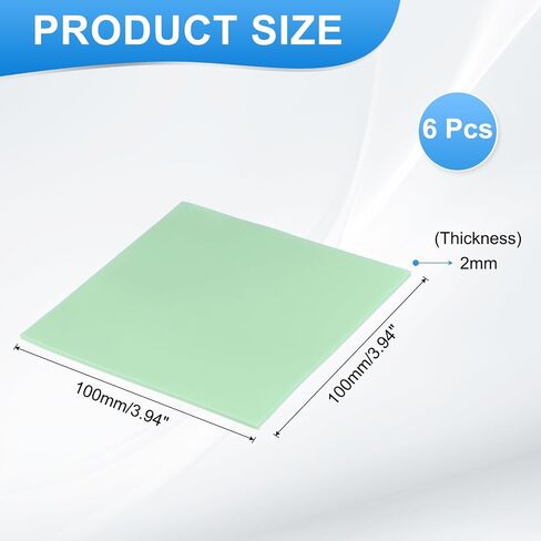 PATIKIL THERMAL PADS 100X100X2MM ، 6 حزمة من وسادة تبريد السيليكون ل CPU GPU IC PCIE M.2 2280 SSD NVME DISTINK ، الأخضر in Saudi Arabia