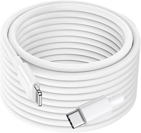 للحصول على USB C إلى Cable Cable 27W شحن سريع 15 قدمًا/5M 2PACK MFI معتمد من النايلون مضفر كبل الشاحن الطويل الطويل المتوافق مع iPad/iPod/iPhone 14/13/11/11/PRO MAX/X/SE/8/7 Series in Kuwait