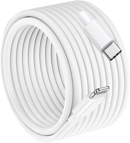 للحصول على USB C إلى Cable Cable 27W شحن سريع 15 قدمًا/5M 2PACK MFI معتمد من النايلون مضفر كبل الشاحن الطويل الطويل المتوافق مع iPad/iPod/iPhone 14/13/11/11/PRO MAX/X/SE/8/7 Series in Kuwait