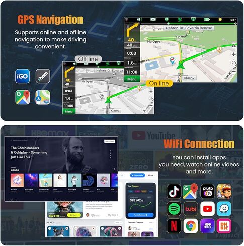4G+64G Stereo Car Stereo لـ Dodge Dart 2012-2016 ، 9 '' und unit stereo دعم اللاسلكي Carplay+Android Auto ، GPS Favigation ، Bluetooth5.2 ، 1080p خلفي ، شاشة تعمل باللمس ، راديو FM ، SWC+MIC in Kuwait