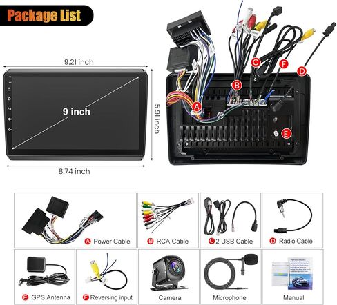 4G+64G Stereo Car Stereo لـ Dodge Dart 2012-2016 ، 9 '' und unit stereo دعم اللاسلكي Carplay+Android Auto ، GPS Favigation ، Bluetooth5.2 ، 1080p خلفي ، شاشة تعمل باللمس ، راديو FM ، SWC+MIC in Kuwait