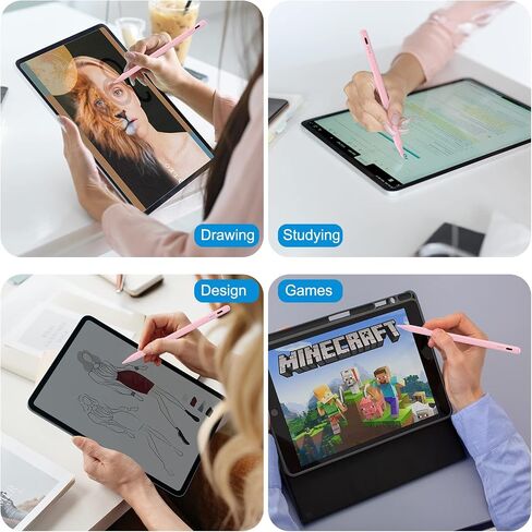 القلم القلم لجيل iPad 9 و 10 ، قلم رصاص مع رفض رفض أبل قلم رصاص (2018-2025) 10/9/8/7/6th Gen ، iPad Pro 11/12.9 بوصة ، 11 و 13 بوصة (M2)/5th/4th Gen ، Mini 6th/5th-pink pink in Kuwait