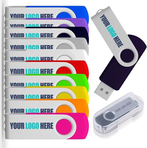 50 Pack 128MB Custom USB Flash Drive Customized USB Thumb Drive, Customizable USB Drive Logo Print Event Favors, Branding with JBOS Personalized Memory Stick 50pcs Multiple Color Choice in Kuwait