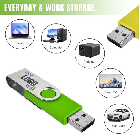 50 Pack 128MB Custom USB Flash Drive Customized USB Thumb Drive, Customizable USB Drive Logo Print Event Favors, Branding with JBOS Personalized Memory Stick 50pcs Multiple Color Choice in Kuwait