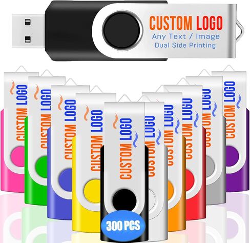 50 Pack 128MB Custom USB Flash Drive Customized USB Thumb Drive, Customizable USB Drive Logo Print Event Favors, Branding with JBOS Personalized Memory Stick 50pcs Multiple Color Choice in Kuwait