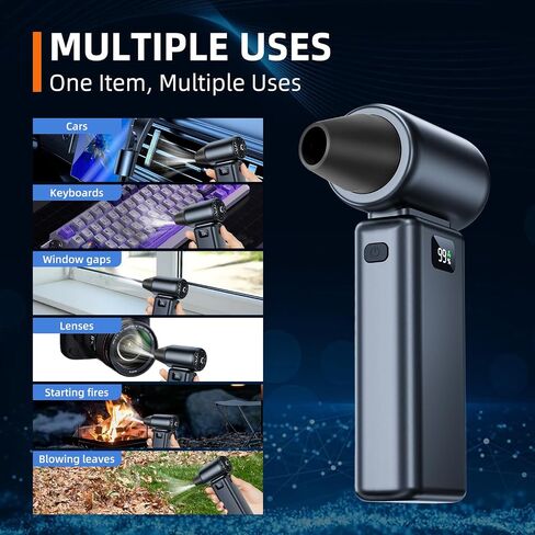 Compressed Air Duster, 100000RPM Electric Air Duster, 5+1 Gear Adjustable Mini Blower with LED Light, Super High-Speed Air Blower for Keyboard,Car,Home & Outdoor Dust-Compact & Lightweigh in Saudi Arabia