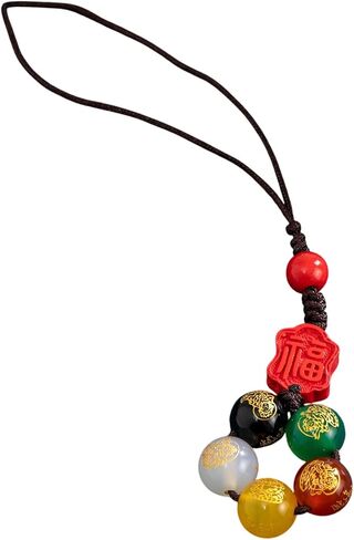 Under $5 Phone Charm Lanyard Feng Shui Car Rearview Mirror Charm Keychain Lucky Amulet Hanging Ornament with Auspicious Symbol Home Office Auto Décor in Saudi Arabia