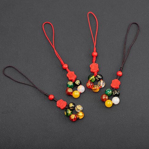 Under $5 Phone Charm Lanyard Feng Shui Car Rearview Mirror Charm Keychain Lucky Amulet Hanging Ornament with Auspicious Symbol Home Office Auto Décor in Saudi Arabia