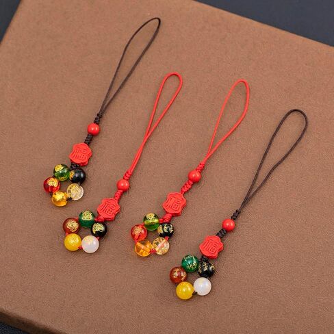 Under $5 Phone Charm Lanyard Feng Shui Car Rearview Mirror Charm Keychain Lucky Amulet Hanging Ornament with Auspicious Symbol Home Office Auto Décor in Saudi Arabia