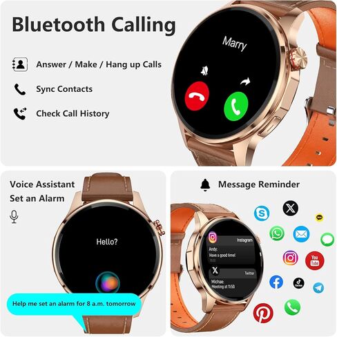 الساعات الذكية للرجال ، 1.46 "GPS Tracker (إجراء مكالمات/إجابة) ، معدل ضربات القلب ، الذكاء الاصطناعى ، استدعاء Bluetooth/الرد النص in Kuwait