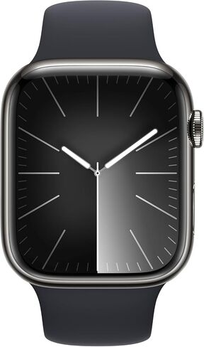 Apple Watch Series 9 [GPS + Cellular, 45mm] - Graphite Stainless Steel Case with Midnight Sport Band, S/M (Renewed) in Saudi Arabia