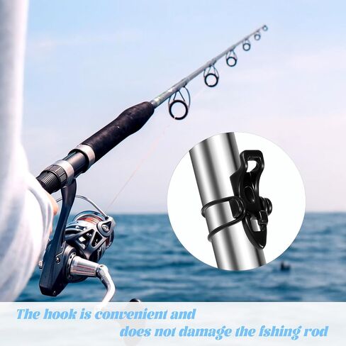 6 Sets Hook Keeper for Fishing Rod, Fishing Rod Hook Keeper with 3 Sizes Rubber Rings for a Variety of Fish Rods, Quick Installation in Saudi Arabia