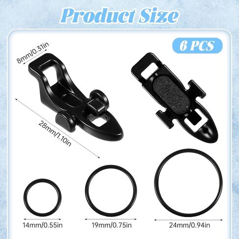 6 Sets Hook Keeper for Fishing Rod, Fishing Rod Hook Keeper with 3 Sizes Rubber Rings for a Variety of Fish Rods, Quick Installation in Saudi Arabia