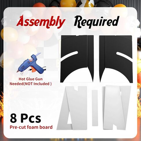 Zhanmai Racing Party Backdrop Decor Decor Race Track Arch Backdrop Stand with Water Water Bag Racetrack Pre-Cut Foam Board Set Racer Party Decor in Saudi Arabia