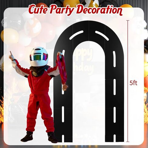 Zhanmai Racing Party Backdrop Decor Decor Race Track Arch Backdrop Stand with Water Water Bag Racetrack Pre-Cut Foam Board Set Racer Party Decor in Saudi Arabia