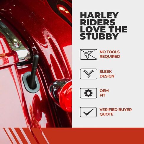 هوائي CravenSpeed ​​Stubby Jr متوافق مع دراجات Harley-Davidson النارية 1998-2023 | 2 بوصة | استبدال الهوائي القصير | صنع في الولايات المتحدة الأمريكية in Kuwait