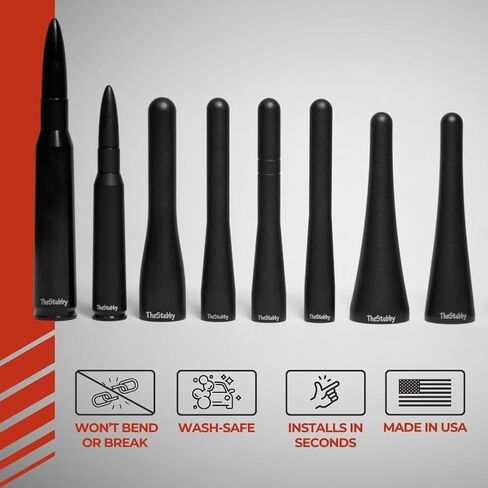 هوائي CravenSpeed ​​Stubby Jr متوافق مع دراجات Harley-Davidson النارية 1998-2023 | 2 بوصة | استبدال الهوائي القصير | صنع في الولايات المتحدة الأمريكية in Kuwait