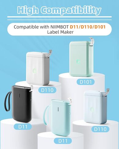 3 Rolls D110 Label Maker Tape, Compatible with NIIMBOT D11/D110/D101 Prints, Adapted Label Print Paper, 14x40mm (0.55"x1.57"), 160 Tapes/Roll, Clear,Standard Laminated Labeling Tape in Saudi Arabia