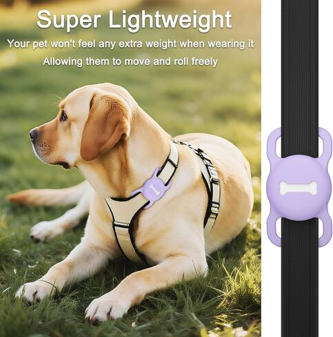 4 Pack Case for Airtag Dog Collar Holder, Soft Silicone Anti-Lost Protective Case Compatible with Apple Airtag, for Pet Dog Collars Holder Accessories (Mint Green+Violet+Sky Blue+Pink) in Saudi Arabia