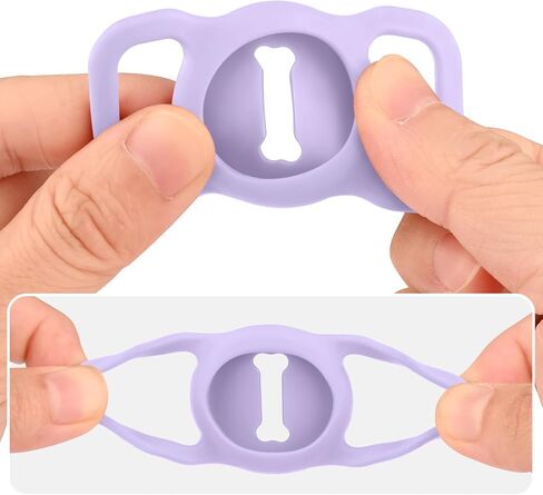 4 Pack Case for Airtag Dog Collar Holder, Soft Silicone Anti-Lost Protective Case Compatible with Apple Airtag, for Pet Dog Collars Holder Accessories (Mint Green+Violet+Sky Blue+Pink) in Saudi Arabia