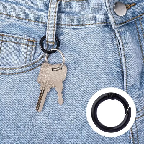 17pcs 25mm rounding spring o rings ، carabiner metal carabiner snap buckle clip trigger diy accessories for purs in Saudi Arabia