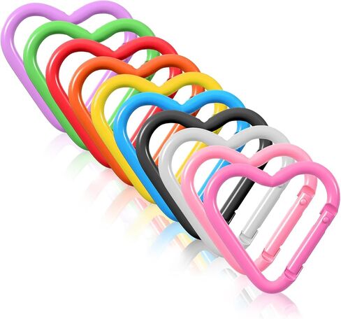 10 pcs لطيف القلب carabiner شكل قلب مقاطع مفاتيح مقاطع صغيرة carabiner مقاطع صغيرة السنانير المفاجئة للمشي لمسافات طويلة في التخييم الصيد سفر سلسلة مفاتيح ملحقات المقطع in Saudi Arabia