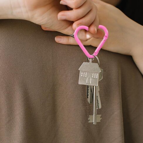10 pcs لطيف القلب carabiner شكل قلب مقاطع مفاتيح مقاطع صغيرة carabiner مقاطع صغيرة السنانير المفاجئة للمشي لمسافات طويلة في التخييم الصيد سفر سلسلة مفاتيح ملحقات المقطع in Saudi Arabia