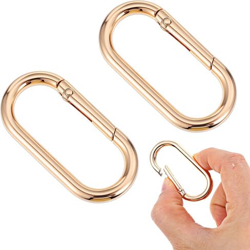 2 PCS Spring O Rings Clip -chain ، clips round carabiner ، حلقات المفاتيح الذهبية للمحفظة ، الحقيبة ، حقيبة اليد ، سلاسل المفاتيح in Saudi Arabia