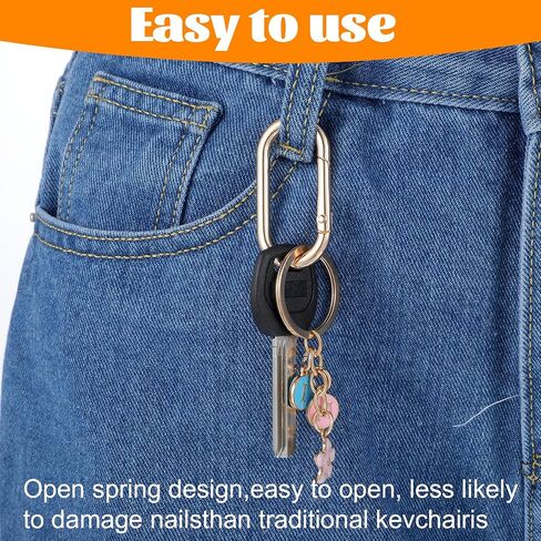 2 PCS Spring O Rings Clip -chain ، clips round carabiner ، حلقات المفاتيح الذهبية للمحفظة ، الحقيبة ، حقيبة اليد ، سلاسل المفاتيح in Saudi Arabia
