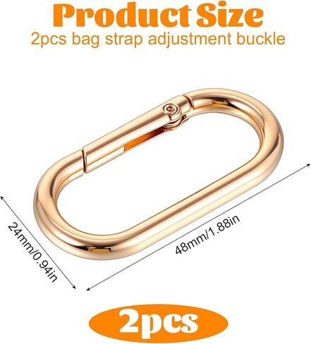 2 PCS Spring O Rings Clip -chain ، clips round carabiner ، حلقات المفاتيح الذهبية للمحفظة ، الحقيبة ، حقيبة اليد ، سلاسل المفاتيح in Saudi Arabia