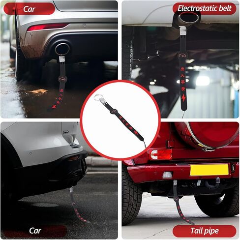 Magiclulu Car Strap المضادة للثبات ، جهاز التخلص الإلكتروستاتيكي القابل للتعديل 2pcs للقيادة الآمنة ، شرائط التأريض الثابت للسيليكون ، 17.3 بوصة in Saudi Arabia