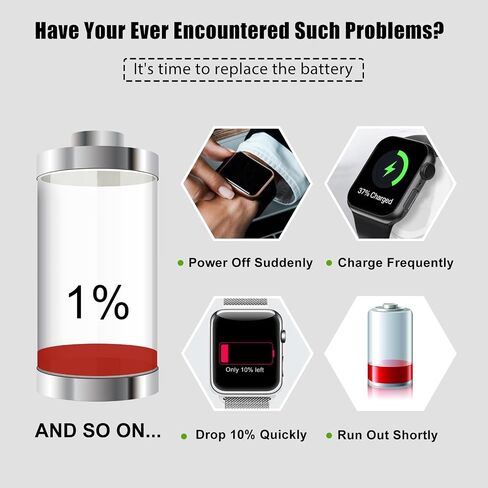 New Rechargeable Battery A1579 Compatible with Apple Watch Series 1 42mm A1554 A1579 A1803 with Tools in Saudi Arabia