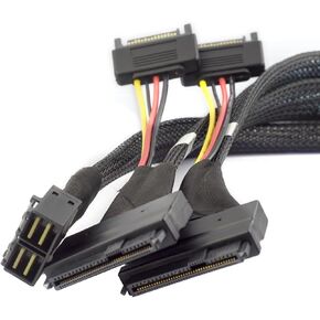 MINI SAS HD 8643 4I إلى Dual SAS 8639 مع كابل SATA 15-PON-1 جيجابت في الثانية الوصلات الخادم عالية السرعة ، سلك النحاس 32AWG (1M) in Kuwait