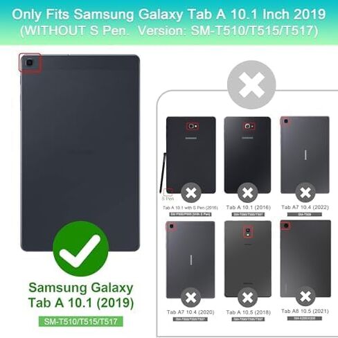 Fingic Samsung Galaxy Tab A 10.1 Case 2019,Heavy Duty High-Impact Shockproof Hard PC Soft Silicone Rugged Bumper Kickstand Protective Case for Samsung Galaxy Tab A 10.1"Tablet SM-T510/T515,Black+Blue in Kuwait