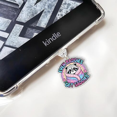 Raccoon Charms for Kindle for Phone, Dust Plug Charm 1.5 Inches Funny Raccoon, Sarcastic Quote, Humor, Meme Lightning/Type C Charging Port Acrylic Material in Saudi Arabia
