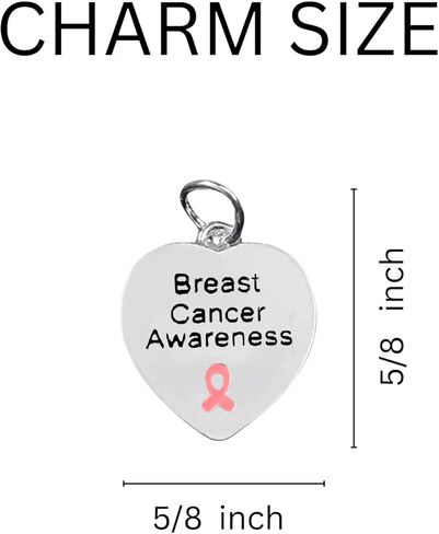 Pink Ribbon Hanging Charm for Breast Cancer Awareness - Perfect for Bracelets, Purses, Zipper Pull, Dog & Cat's Collar, Support Groups, Fundraisers and More! in Saudi Arabia