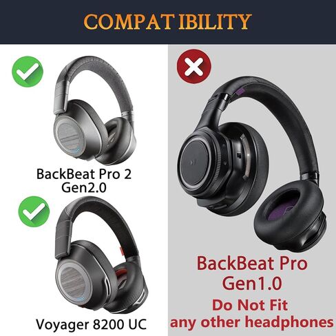 Soulwit Earpads استبدال Plantronics Backbeat Pro 2 ، Voyager 8200 UC سماعات ، وسائد منصات الأذن مع جلد البروتين الناعم ، وعزل الضوضاء عالي الكثافة - أسود in Saudi Arabia