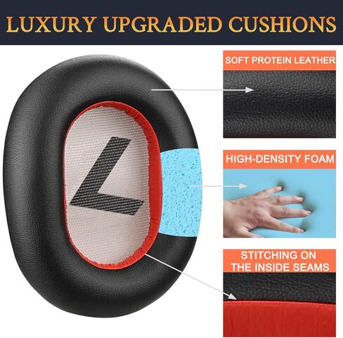 Soulwit Earpads استبدال Plantronics Backbeat Pro 2 ، Voyager 8200 UC سماعات ، وسائد منصات الأذن مع جلد البروتين الناعم ، وعزل الضوضاء عالي الكثافة - أسود in Saudi Arabia
