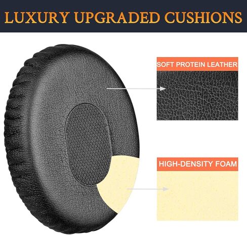 SOULWIT Professional Replacement Earpads for Bose QuietComfort 3 (QC3) and OE1 On-Ear Headphones, EarPads Cushions with Soft Protein Leather, High-Density Noise Isolation Foam - Black in Saudi Arabia