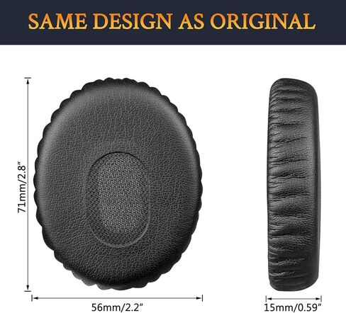 SOULWIT Professional Replacement Earpads for Bose QuietComfort 3 (QC3) and OE1 On-Ear Headphones, EarPads Cushions with Soft Protein Leather, High-Density Noise Isolation Foam - Black in Saudi Arabia