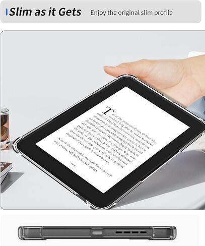 Case for Barnes & Noble Nook Glowlight 4/ Nook Glowlight 4e eReader 6 inch, WUNIKA Airbag Drop-Proof Design Thin Slim Lightweight Scratch Proof,Durable Protection Silicone Rubber TPU Cover (Clear). in Saudi Arabia