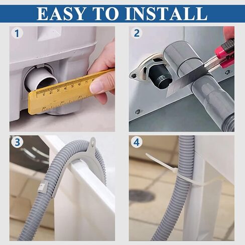 Funmit 8Ft Universal Washing Machine Drain Hose Flexible Extension Hose Fit for Most Household Washing Machines in Saudi Arabia