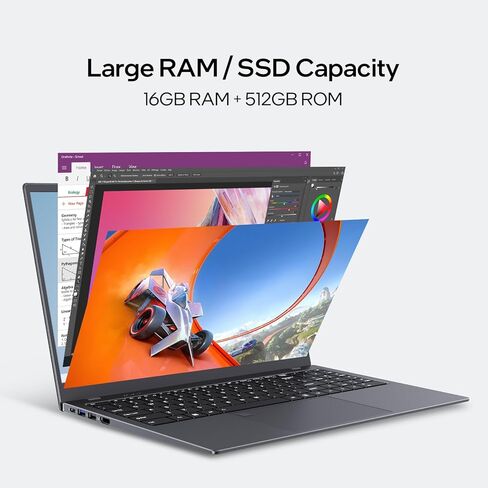 15.6 "Windows 11 LAPTOP-Intel N5095 رباعي النواة ، ذاكرة الوصول العشوائي 512GB 512GB SSD ، عرض IPS FHD ، WIFI مزدوج النطاق 2.4/5 جيجا هرتز ، بلوتوث 4.2 ، لوحة المفاتيح الخلفية وإصبعاتها ، Office 2024 بالإضافة إلى التثبيت المسبق in Kuwait
