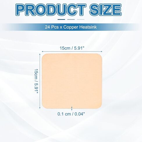 PATIKIL Copper Heatsink Pad Shims, 24 Pcs 20x20x1mm Copper Pad Shim IC Chipset GPU CPU Thermal Heatsink for Cooling Laptop Desktop Computer in Saudi Arabia