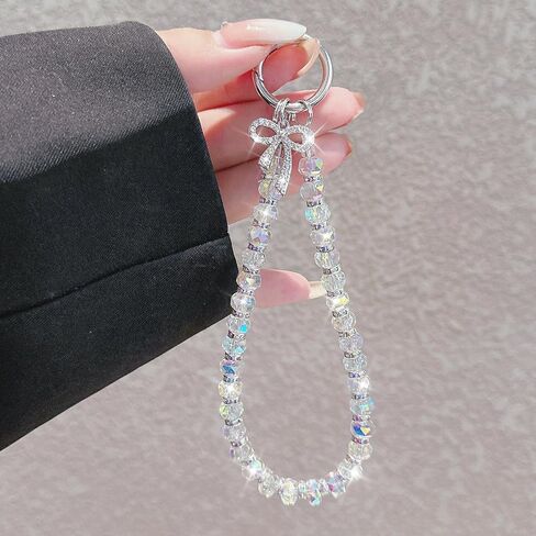 2 حزمة Bling Crystal Keychain Charms حزام معصم الهاتف للنساء الفتيات ، سوار الحبل اللامع لأكياس محفظة سماعة الأذن carkeys in Saudi Arabia