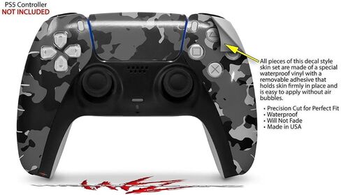 Wraptorskinz الجلد التفاف متوافق مع Sony PS5 DualSense Controller Wraptorcamo القديم Camouflage Camouflage الأسود (وحدة تحكم غير مدرجة) in Saudi Arabia