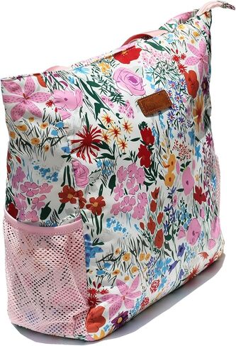 Original Floral Water Resistant Large Tote Bag Shoulder Bag for Gym Beach Travel Daily Bags Upgraded in Kuwait