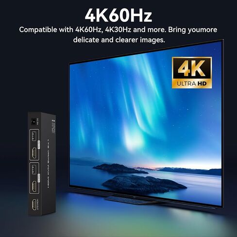 KVM Switch 1 Switors 2 Computers HDMI KVM Switchs 4K60Hz لجهاز كمبيوتر يشاركان طابعة مراقبة واحدة في مراقبة الفأر والوحة المفاتيح مع كبلتين USB ووحدة التحكم السلكية SW201ABC in Saudi Arabia