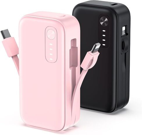 Addtop 2-pack-portable-charger-in-cables-5000mah power bank power pd pd QC fast assaging uSB-c packt of iPhone 16/15/14/Android in Saudi Arabia