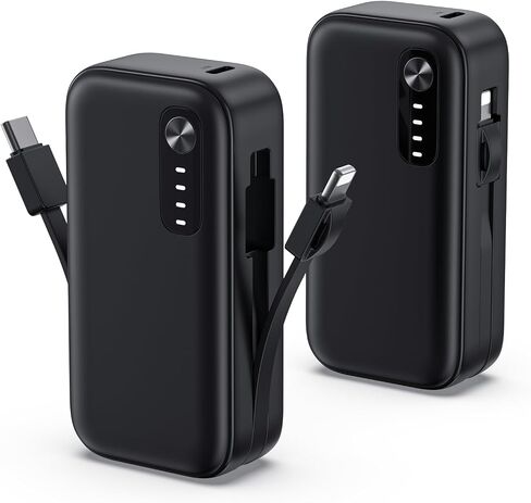 Addtop 2-pack-portable-charger-in-cables-5000mah power bank power pd pd QC fast assaging uSB-c packt of iPhone 16/15/14/Android in Saudi Arabia